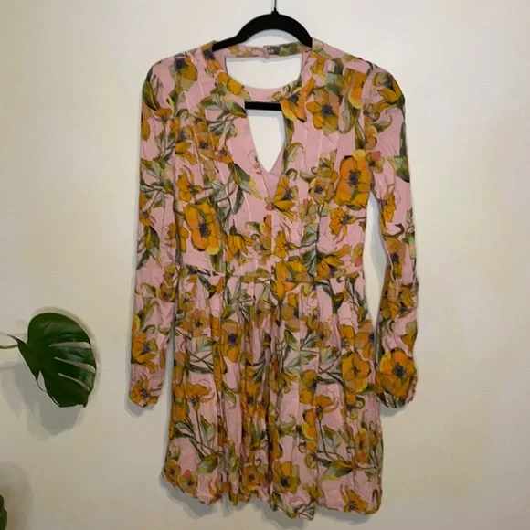 Free People Teagan floral printed mini dress size 0 - Picture 3 of 10